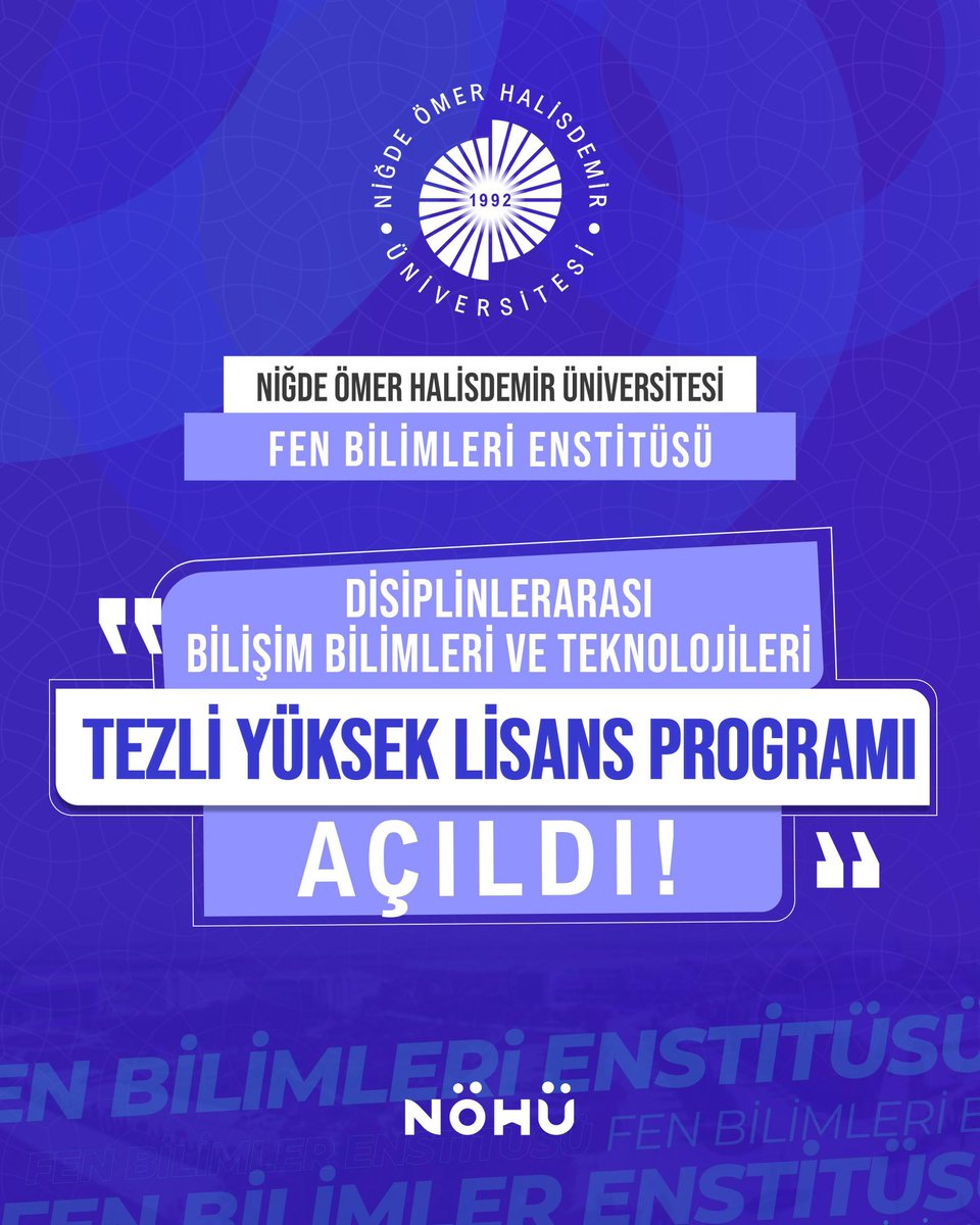 Disiplinlerarası Bilişim Bilimleri ve Teknolojileri Yüksek Lisans Programı